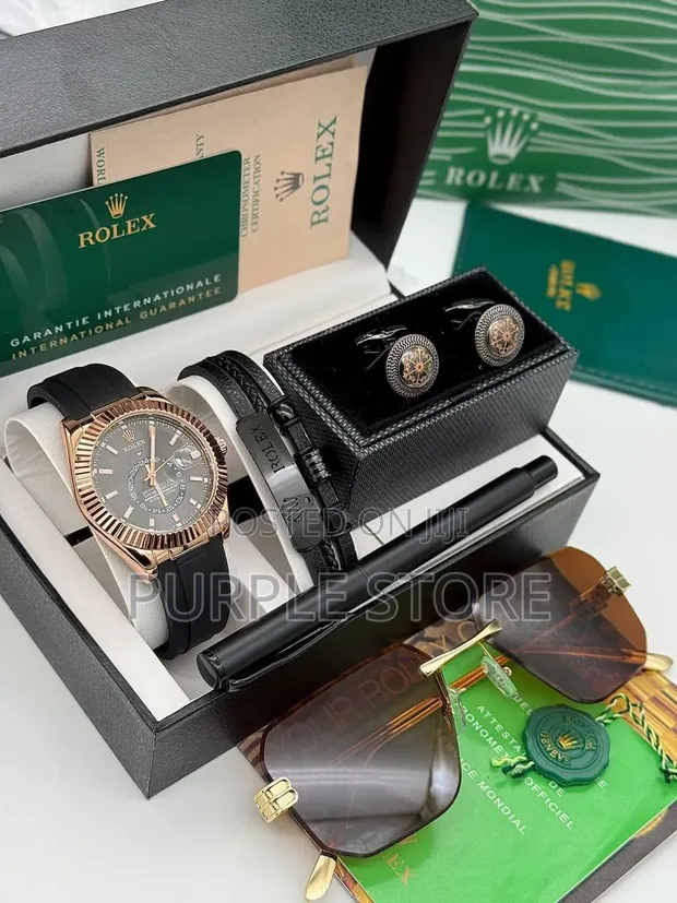 Rolex Men's Watch, Pen, Bracelet, Cufflinks & Sunglasses Set - 1