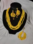 Bright Yellow Bougie Beaded Jewelry Set - 2