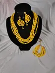 Bright Yellow Bougie Beaded Jewelry Set - 4