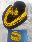 Bright Yellow Bougie Beaded Jewelry Set - 5
