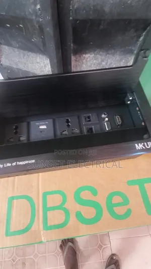 Black Table Socket with Back Cables