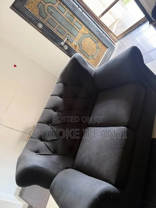 Home Interiors 8-Seater Black Sofa Set - 1