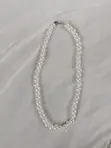 Classic White Pearl Necklace and Earrings Set - 2