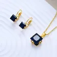 Edforce Stainless Steel 3-in-1 Crystal Jewelry Set - 2