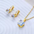 Edforce Stainless Steel 3-in-1 Crystal Jewelry Set - 5