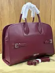 Structured Leather-Textured Top-Handle Handbag - 2