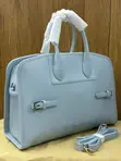 Structured Leather-Textured Top-Handle Handbag - 4