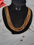 Multi-Strand Earthy Amber Beaded Statement Necklace - 2