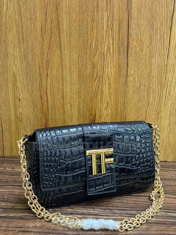 Tom Ford Croc-Embossed Leather Shoulder Bag - 1