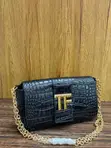 Tom Ford Croc-Embossed Leather Shoulder Bag - 1