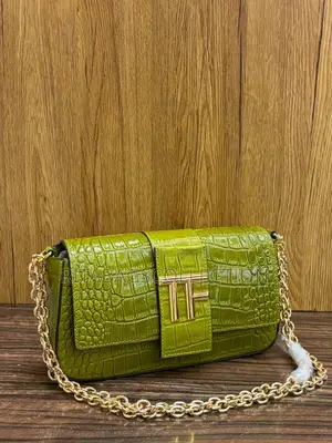 Tom Ford Croc-Embossed Leather Shoulder Bag