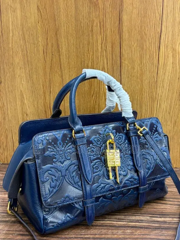 Premium Givenchy Handbag with Embossed Floral Detail - 1