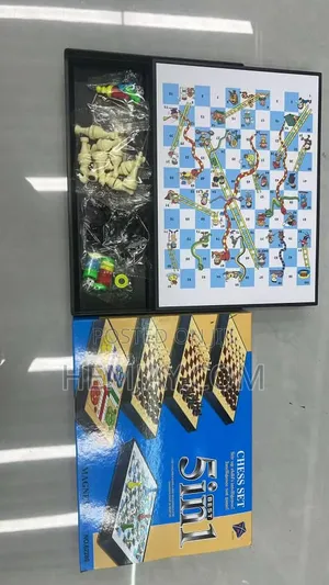 Wasannin Kwamitin Magnetic 5-in-1 (Ludo, Chess, Dart, Checkers, Macijin da Sama)