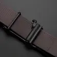 Men's Automatic Belt with Golden Buckle - Black Faux Leather - 3