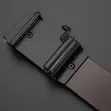 Men's Automatic Belt with Golden Buckle - Black Faux Leather - 4