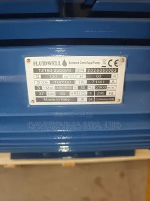 Fluidwell 37kW/50HP Centrifugal Pamfoji