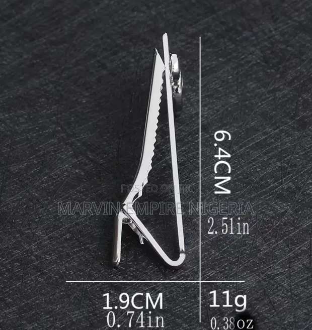 Men's Musical Note Tie Clip - Silver Alloy - 1