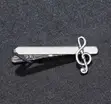 Men's Musical Note Tie Clip - Silver Alloy - 2