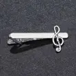 Men's Musical Note Tie Clip - Silver Alloy - 3