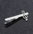 Men's Musical Note Tie Clip - Silver Alloy - 4