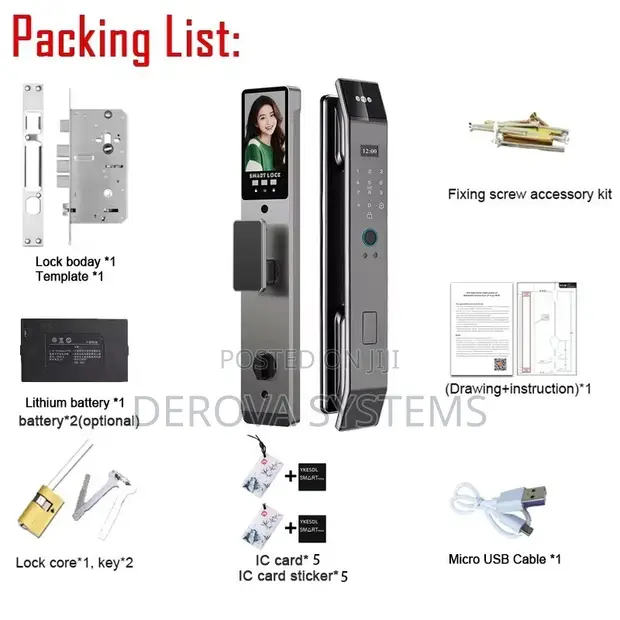 Smart Door Lock with 3D Face Recognition & Video Intercom - 1