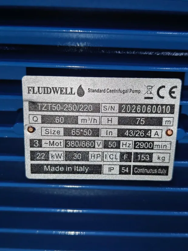 Fluidwell 22kW/30HP Centrifugal Pump - 1