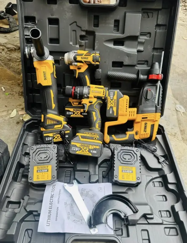 4-in-1 Cordless Power Tool Combo Kit with 4 Batteries - 1