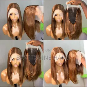 10" 5x1 Bob Wig, Gashin Mutum, Double Drawn, Launi Piano