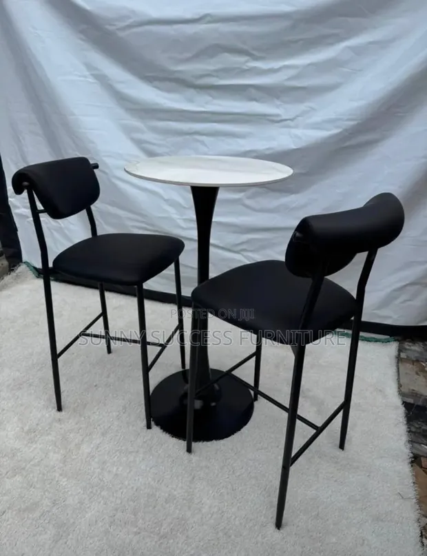 Marble Top Bar Table with 2 Bar Stools - 1