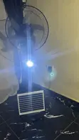 Fan Mai Sake Gina Baturi Tare Da Hasken Rana Da Fitilun LED - 3