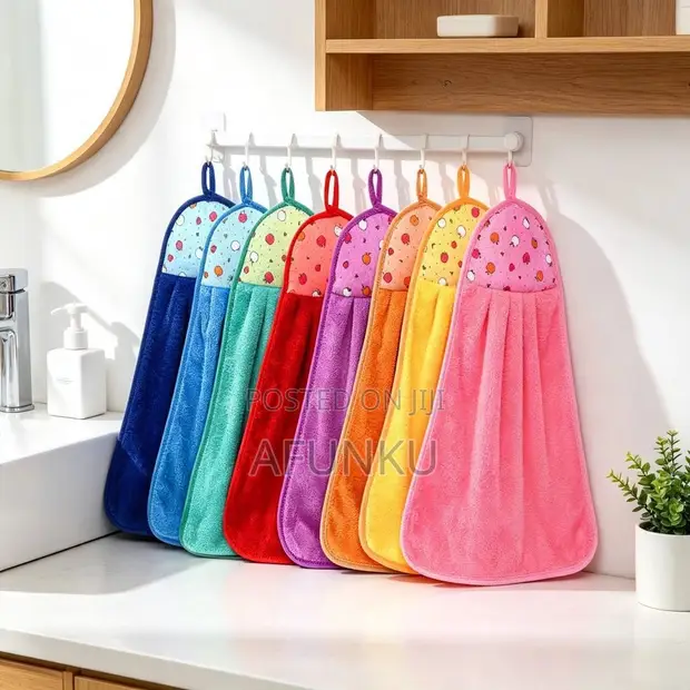 Hanging Kitchen Towels (12pcs) - Coral Velvet - 1
