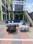 L-Shaped Sofa - Royal Blue da Graffiti Pattern - 2