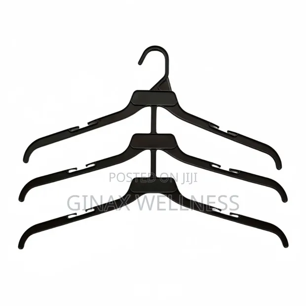 3-Layer Plastic Clothes Hanger (12 Pieces) - 1