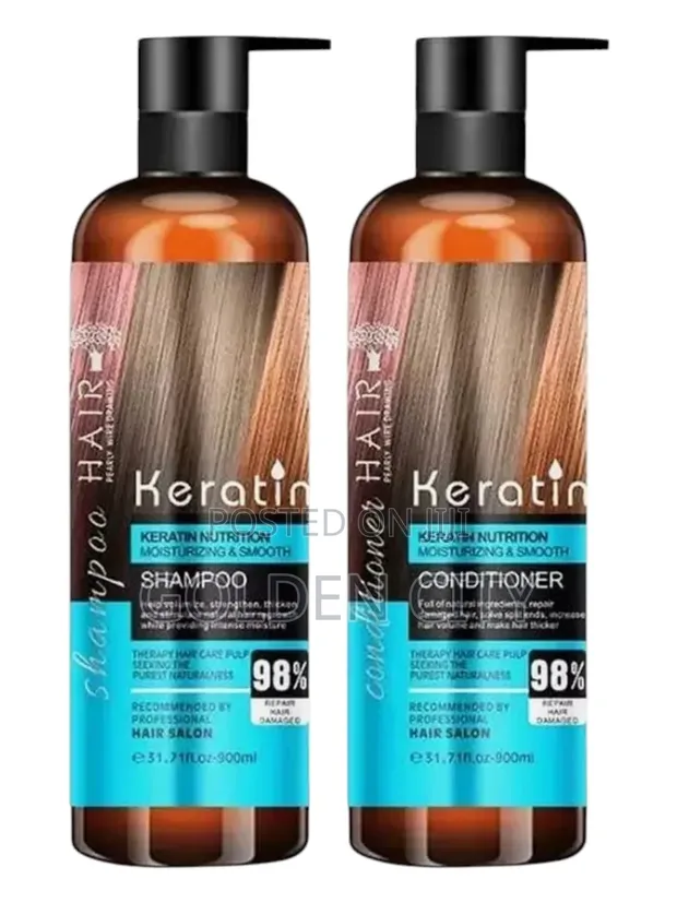 Keratin Hair Repair Shampoo & Conditioner Set (900ml) - 1