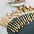24pcs Egg Shape Cutlery Set - Gold - 3