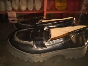 UK Used Women's Black Chunky Platform Loafers
