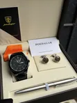 Poedagar Leather Watch Set for Men - 1