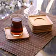 6pcs Square Bamboo Coasters - 2