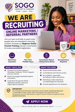 Online Marketer / Referral Partner - Sogo Crochet N' Fashion