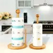 Bamboo Tissue Holder with Base - 2