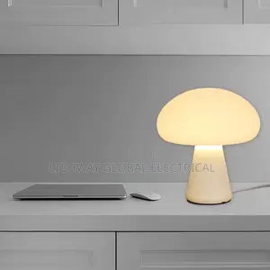 Medieval Danish Cream Mushroom Desk Lamp