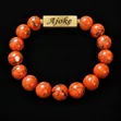 Personalized Gemstone Bead Bracelet with Engraved Nameplate - 1