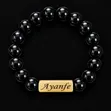 Personalized Gemstone Bead Bracelet with Engraved Nameplate - 3