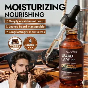 Sadoer Men's Beard Growth Oil, Sandalwood & Macadamia