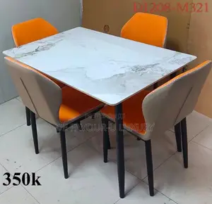 Ceramic Marble Dining Table with 4 Chairs