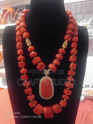Original Coral Bead Jewellery Set