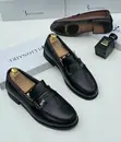 Billionaire Leather Penny Loafers - Black Sole - 3