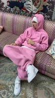 Quilted Hoodie Jogger Tracksuit Set - 2
