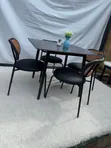 Modern Black Dining Table tare da Kujeru 4 - 1