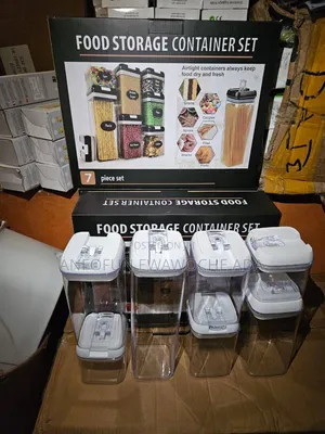 7-in-1 Food Storage Container Set with White Lids
